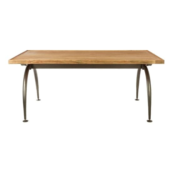 Ashbling Wooden Dining Table With Curved Iron Legs In Natural_2