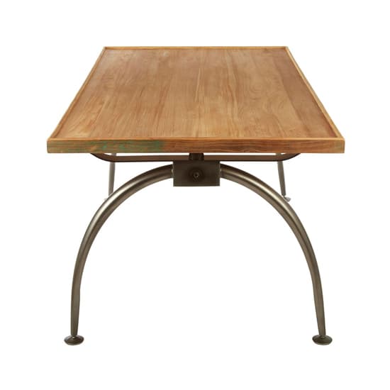 Ashbling Wooden Dining Table With Curved Iron Legs In Natural_3