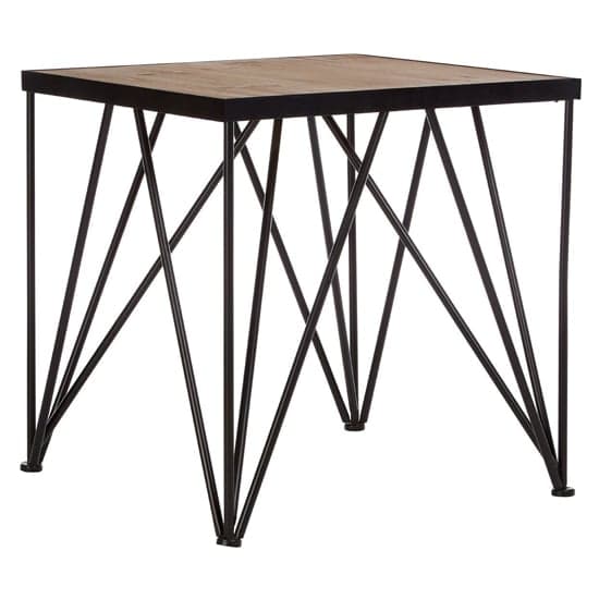 Ashbling Wooden Side Table With Black Metal Frame In Natural_1