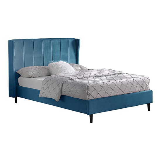 Ashburton Velvet Fabric Double Bed In Blue_3