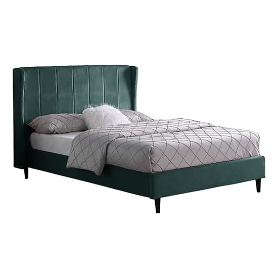 Ashburton Velvet Fabric King Size Bed In Green_3
