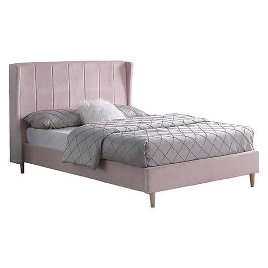 Ashburton Velvet Fabric King Size Bed In Pink_3