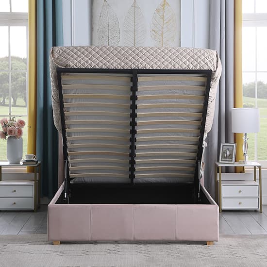 Ashburton Velvet Fabric Storage King Size Bed In Pink_4