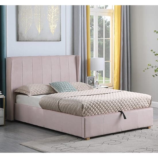 Ashburton Velvet Fabric Storage King Size Bed In Pink_1