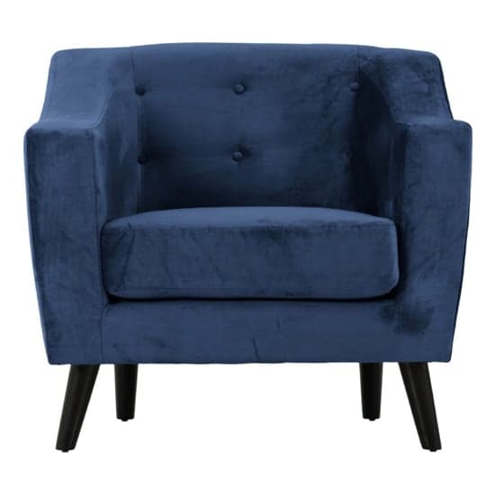 Arabella Velvet Fabric 1 Seater Sofa In Blue_2