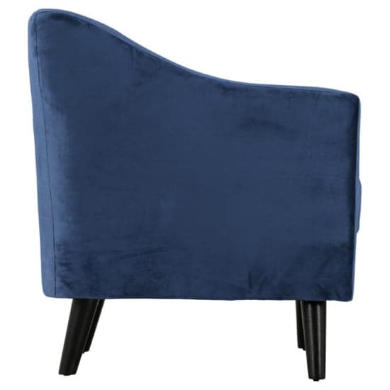 Arabella Velvet Fabric 1 Seater Sofa In Blue_3