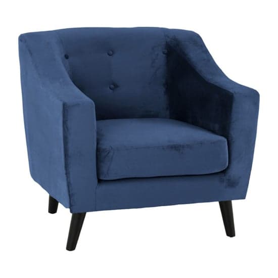 Arabella Velvet Fabric 1 Seater Sofa In Blue_1