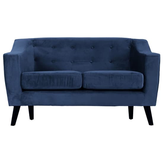 Arabella Velvet Fabric 2 Seater Sofa In Blue_2