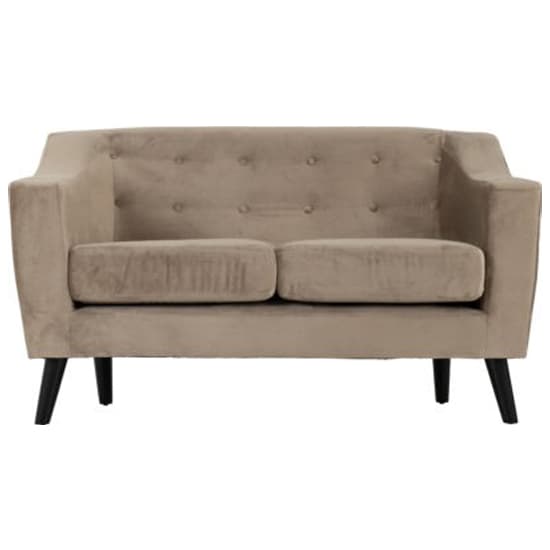 Arabella Velvet Fabric 2 Seater Sofa In Oyster