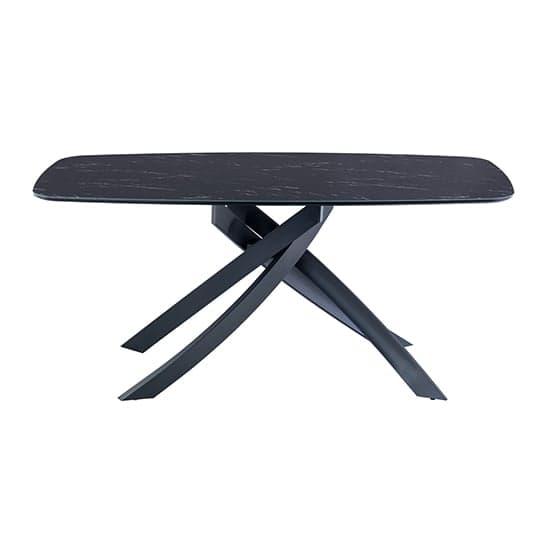 Asher Glass Dining Table Rectangular In Black Marble Effect_1