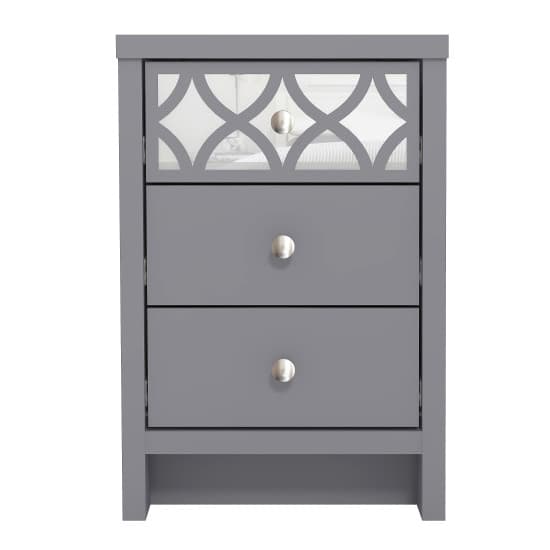 Asmara Mirrored Wooden Bedside Cabinet 3 Drawers In Cool Grey_3