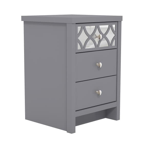 Asmara Mirrored Wooden Bedside Cabinet 3 Drawers In Cool Grey_4