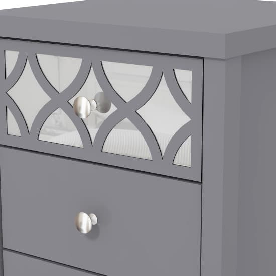 Asmara Mirrored Wooden Bedside Cabinet 3 Drawers In Cool Grey_8