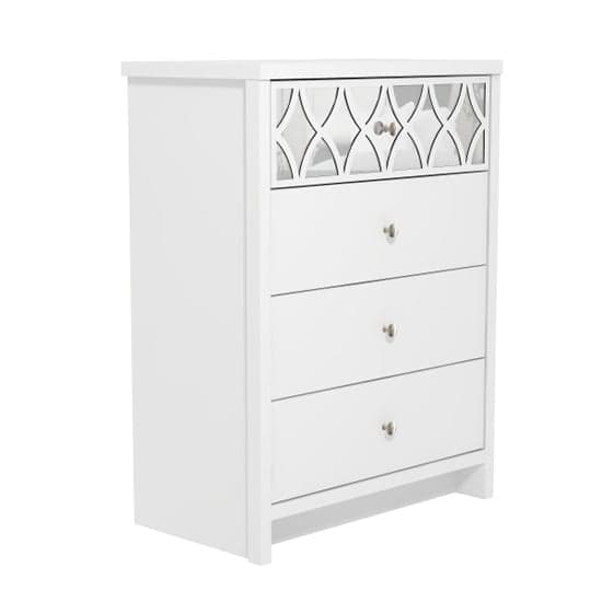 Asmara Mirrored Wooden Chest Of 4 Drawers In White_4