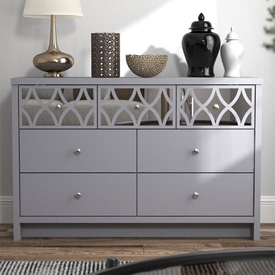 Asmara Mirrored Wooden Chest Of 7 Drawers In Cool Grey_1