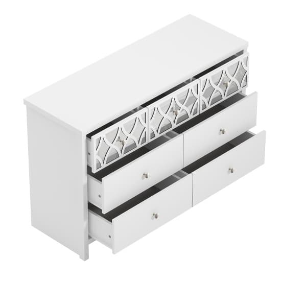 Asmara Mirrored Wooden Chest Of 7 Drawers In White_6