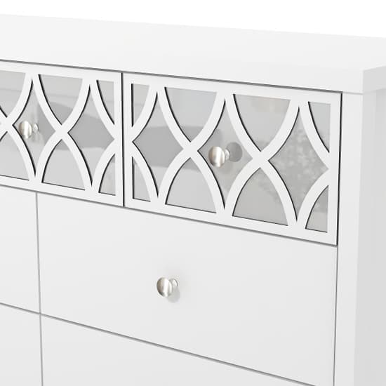Asmara Mirrored Wooden Chest Of 7 Drawers In White_8