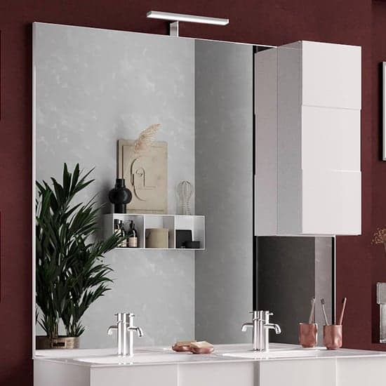 Aleta 120cm Bathroom Mirror And White Unit And LED Lights_2
