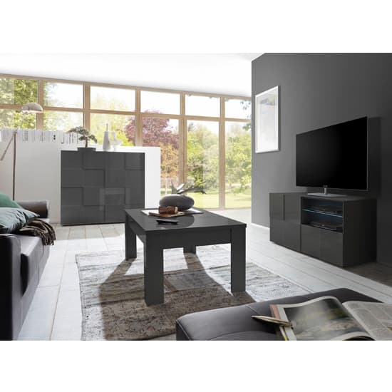 Aleta Contemporary TV Stand In Grey High Gloss And LED_3