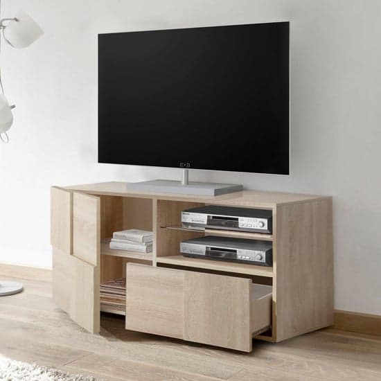 Aleta Small TV Stand In Sonoma Oak With 1 Door 1 Drawer_2