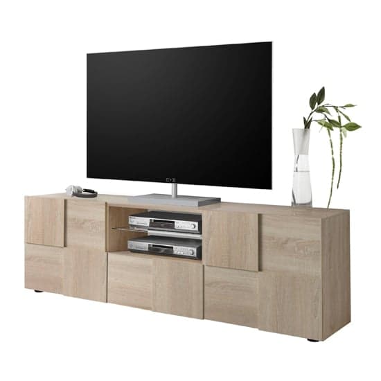 Aleta Wooden TV Stand In Sonoma Oak With 2 Doors 1 Drawer_3