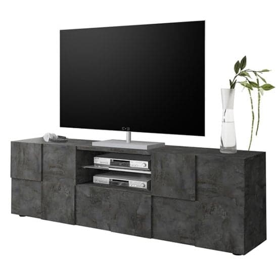 Aleta Wooden Large TV Stand In Oxide With 2 Doors 1 Drawer_3