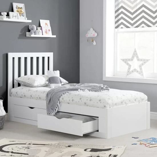 Aspen Wooden Single Bed With 4 Drawers In White_2