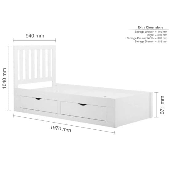 Aspen Wooden Single Bed With 4 Drawers In White_10