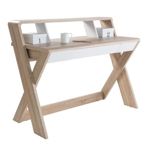 Aspin Wooden Computer Desk In Light Oak And White_2