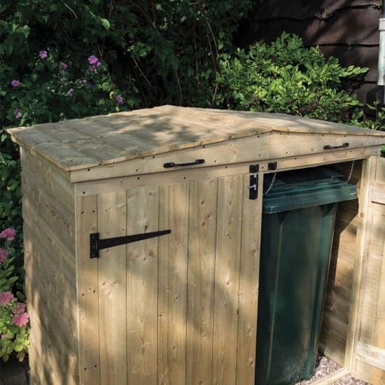 Assington Wooden Bin Store With 4 Doors In Natural Timer_3