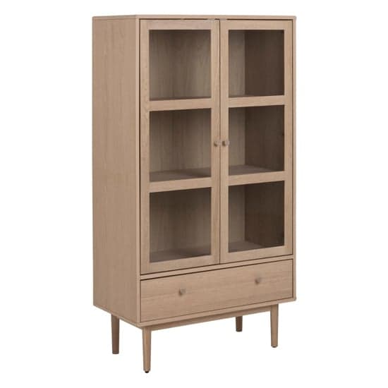 Astonik Wooden Display Cabinet With 2 Doors In Oak White_2