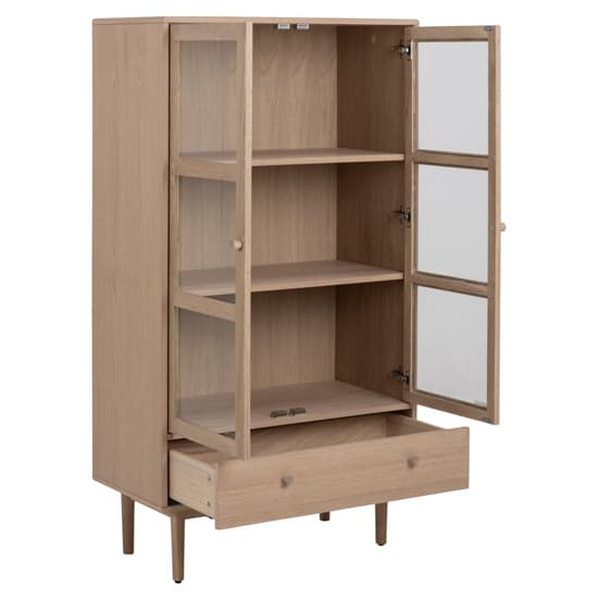 Astonik Wooden Display Cabinet With 2 Doors In Oak White_3