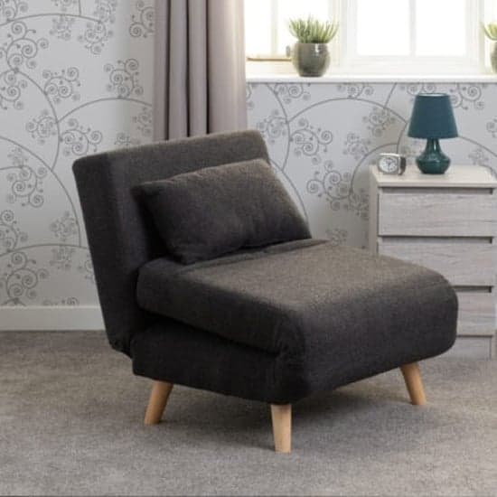 Annecy Boucle Fabric Chair Bed In Grey_3