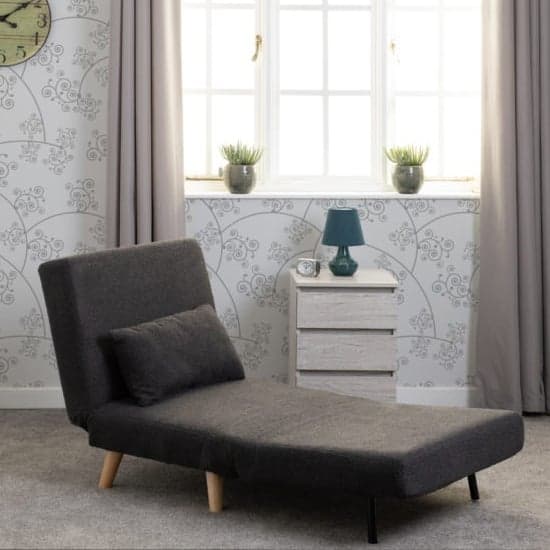 Annecy Boucle Fabric Chair Bed In Grey_1
