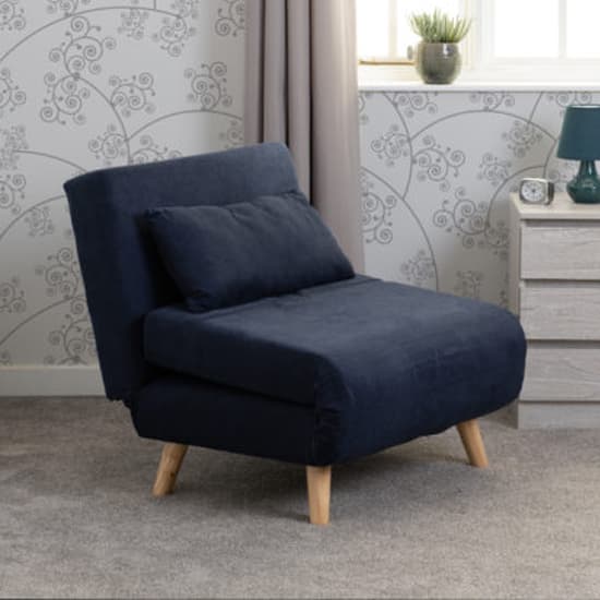 Annecy Fabric Chair Bed In Navy Blue_3