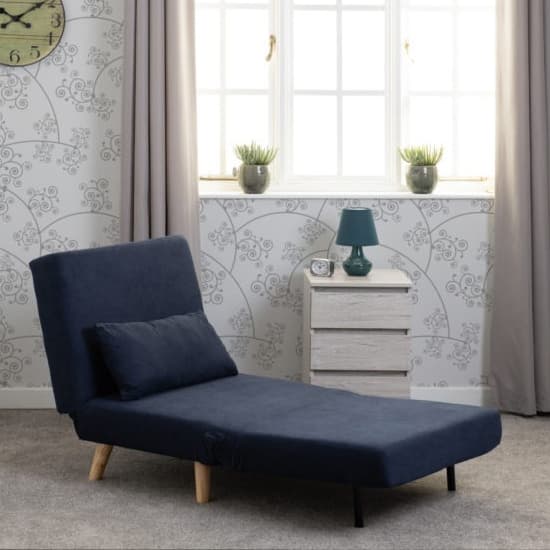 Annecy Fabric Chair Bed In Navy Blue_1