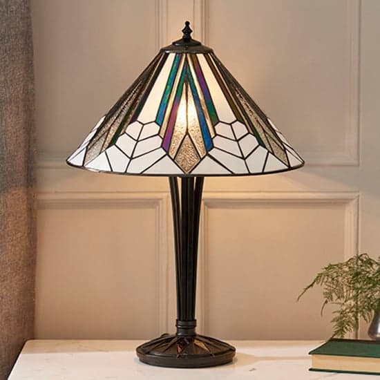 Astoria Medium Tiffany Glass Table Lamp In Black_1