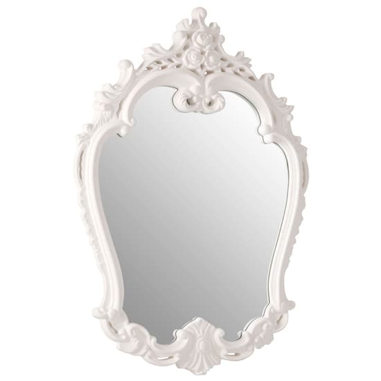 Cikroya Rose Crest Wall Bedroom Mirror In Antique White Frame_2