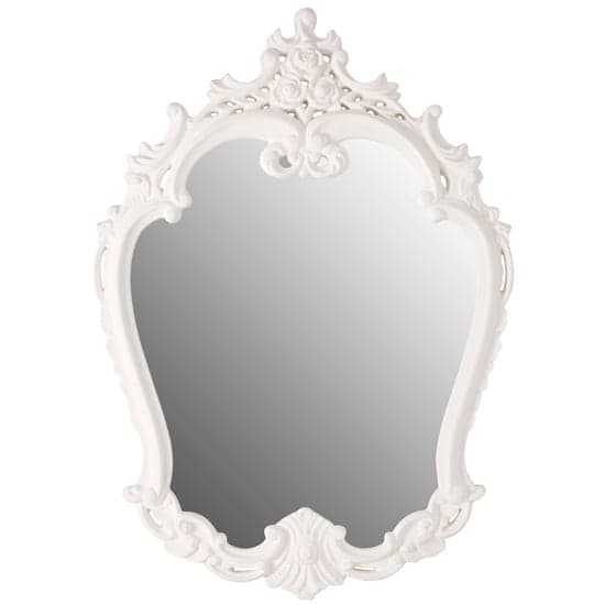 Cikroya Rose Crest Wall Bedroom Mirror In Antique White Frame_1