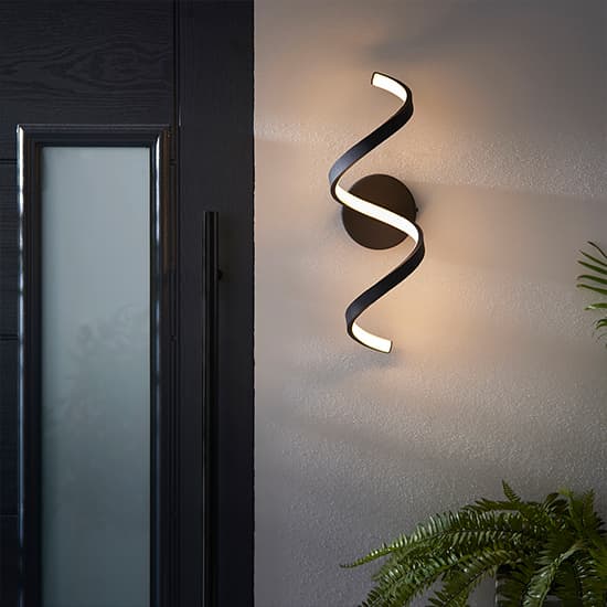 Astral LED Metal Wall Light In Textured Black_3