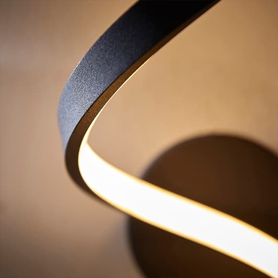 Astral LED Metal Wall Light In Textured Black_4