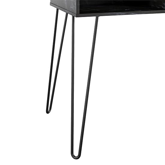 Athens Wooden Computer Desk In Black Marble Effect_4