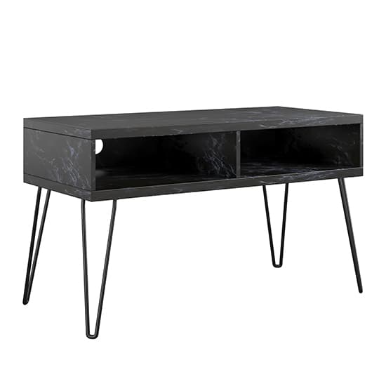 Athens Wooden TV Stand In Black Marble Effect_3