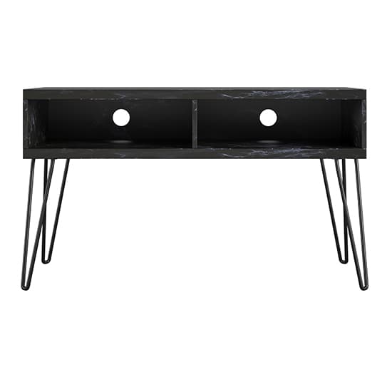 Athens Wooden TV Stand In Black Marble Effect_5