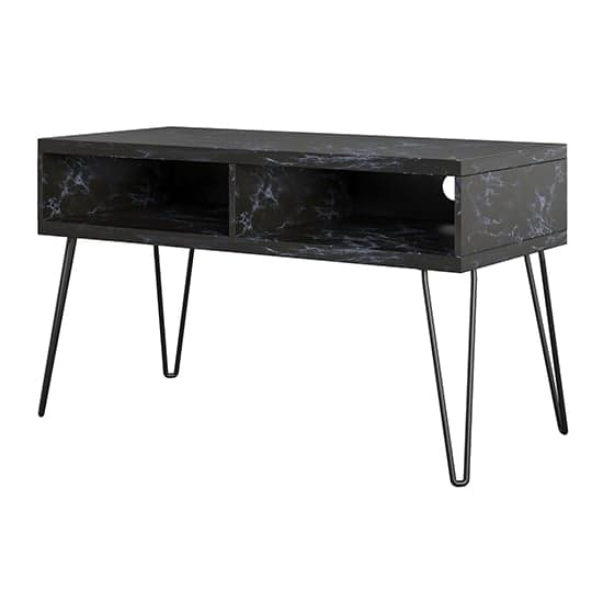 Athens Wooden TV Stand In Black Marble Effect_6