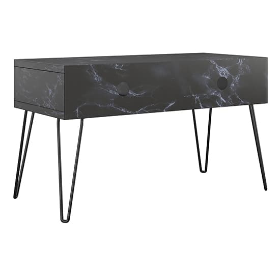 Athens Wooden TV Stand In Black Marble Effect_7