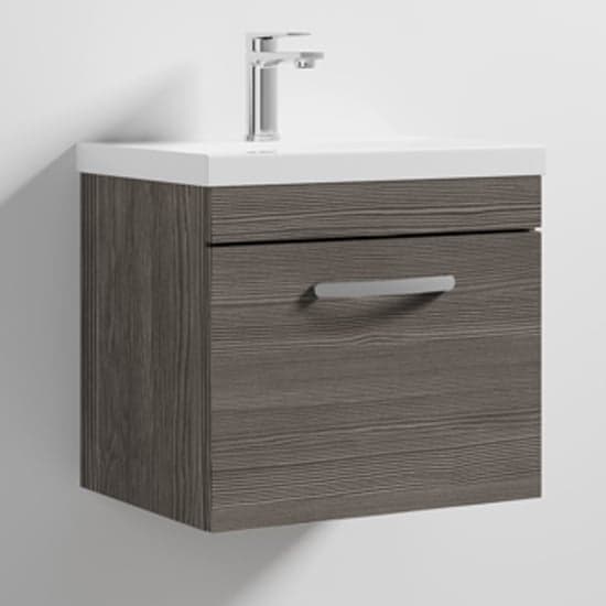 Athenia 50cm 1 Drawer Wall Vanity With Basin 1 In Brown Grey_1