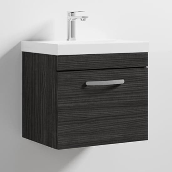 Athenia 50cm 1 Drawer Wall Vanity With Basin 3 In Black_1