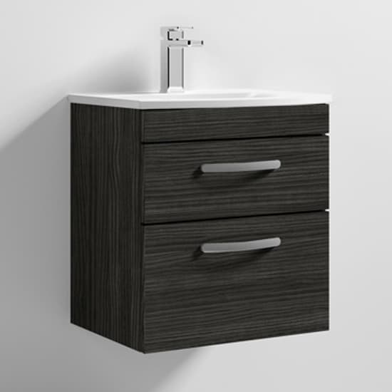 Athenia 50cm 2 Drawers Wall Vanity With Basin 4 In Black_1