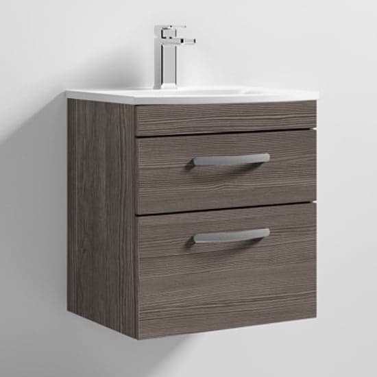 Athenia 50cm 2 Drawers Wall Vanity With Basin 4 In Brown Grey_1
